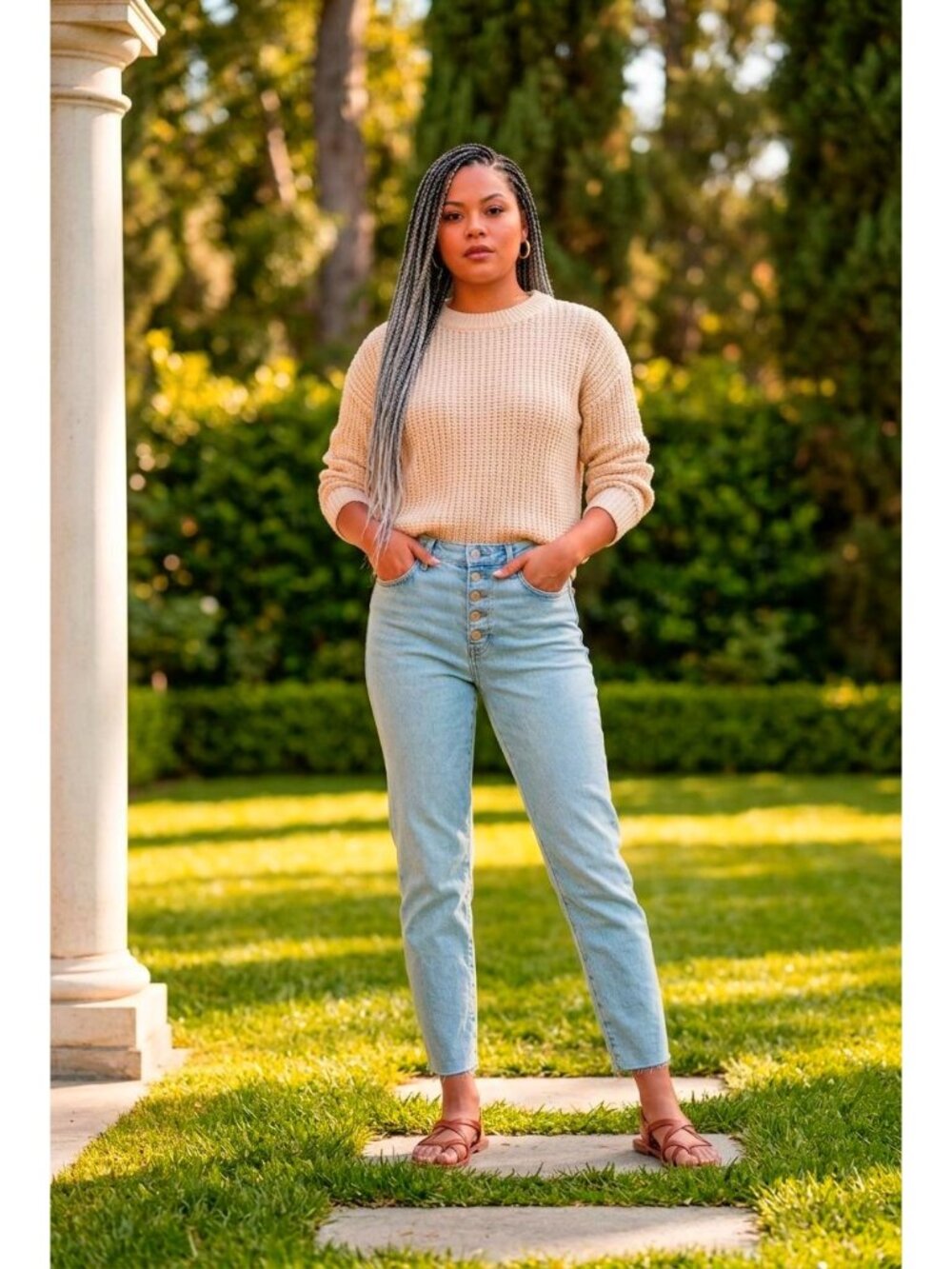 High-Rise Button-Fly Light Wash Jeans Size 16 By Good American (SKU#2150)